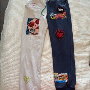 Graphic Joggers Set - White and Navy